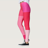 Personalisierter Farbblock Rosa und Rot, hergestel Leggings (Links)