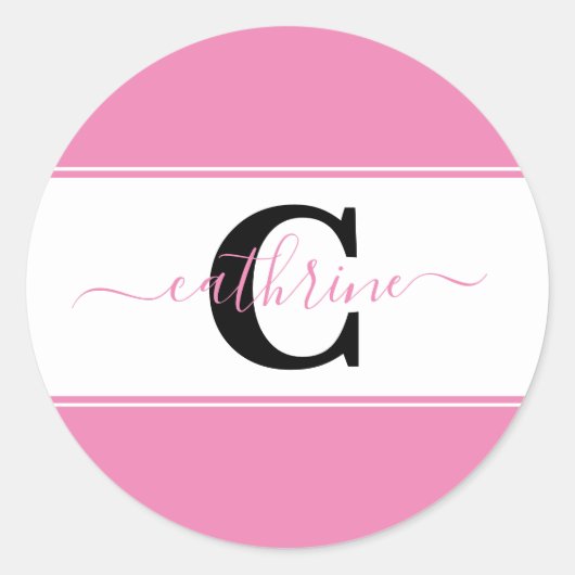 Personalisierter Farbblock Runder Aufkleber (Vorderseite)