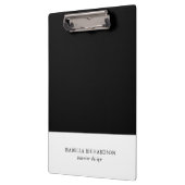 Personalisierter Farbblock Schwarz und Weiß Klemmbrett (Links)