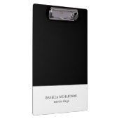 Personalisierter Farbblock Schwarz und Weiß Klemmbrett (Rechts)