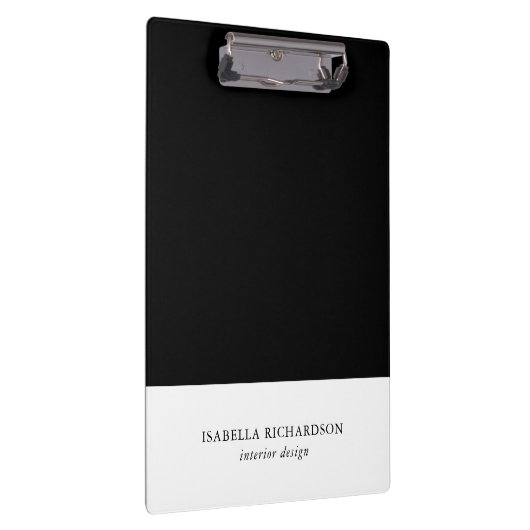 Personalisierter Farbblock Schwarz und Weiß Klemmbrett (Rechts)