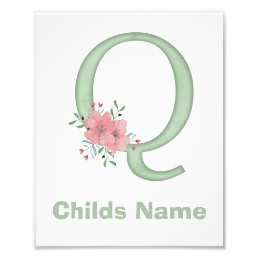 Personalisierter Farbbrief Q Foto drucken (Vorne)