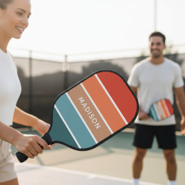 Personalisierter Farbenblock der modernen Erde Pickleball Schläger