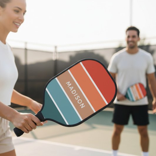 Personalisierter Farbenblock der modernen Erde Pickleball Schläger