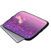 Personalisierter, farbenfroher Einhorn-Laptop-Sieb Laptopschutzhülle (Vorne Knopf)