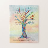 Personalisierter, farbenfroher Familienbaum Jigsaw Puzzle (Vertikal)
