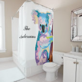 Personalisierter farbenfroher Pop Art Koala Duschvorhang (Beispiel)