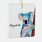 Personalisierter farbenfroher Pop Art Koala Keramikornament (Rechts)