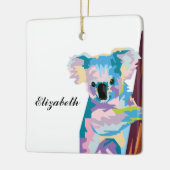 Personalisierter farbenfroher Pop Art Koala Keramikornament (Links)