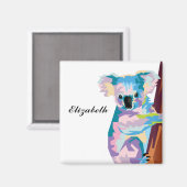 Personalisierter farbenfroher Pop Art Koala Magnet (Vorderseite/Rückseite)