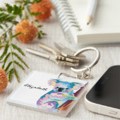 Personalisierter farbenfroher Pop Art Koala Schlüsselanhänger (Vorderseite rechts)