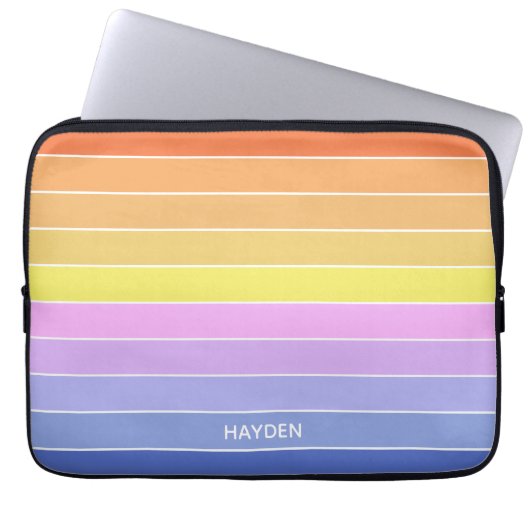 Personalisierter Farbiger Horizontale Streifen Son Laptopschutzhülle (Vorderseite)