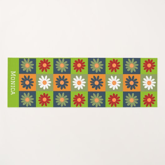 Personalisierter farbiger Individuelle Name Yogamatte (Vorderseite (Horizontal))