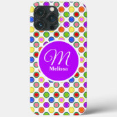 Personalisierter, farbiger Regenbogen Polka Dots H Case-Mate iPhone Hülle (Rückseite)