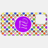 Personalisierter, farbiger Regenbogen Polka Dots H Case-Mate iPhone Hülle (Rückseite (Horizontal))