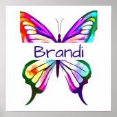 Personalisierter Farbschmetterling Poster (Vorne)