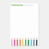 Personalisierter Farbstift für Lehrer Nachhinweise Post-it Klebezettel (Vorderseite)