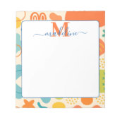 Personalisierter Farbtabak Abstrakt Notepad Notizblock (Vorderseite)
