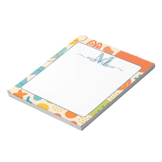 Personalisierter Farbtabak Abstrakt Notepad Notizblock (Rotiert)