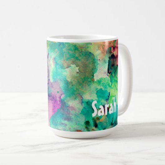 Personalisierter Farbton Wasserfarbe Farbe Spritze Kaffeetasse (VorderseiteRechts)