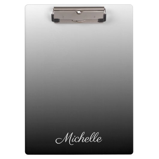 Personalisierter Farbverlauf Ober-schwarze Farbtön Klemmbrett (Vorderseite)