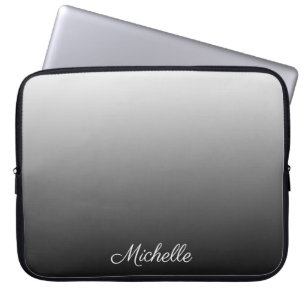 Personalisierter Farbverlauf Ober-schwarze Farbtön Laptopschutzhülle