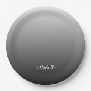 Personalisierter Farbverlauf Ober-schwarze Farbtön Pappteller