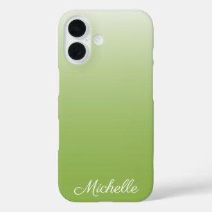 Personalisierter Farbverlauf Ombre Grün iPhone 16 Hülle