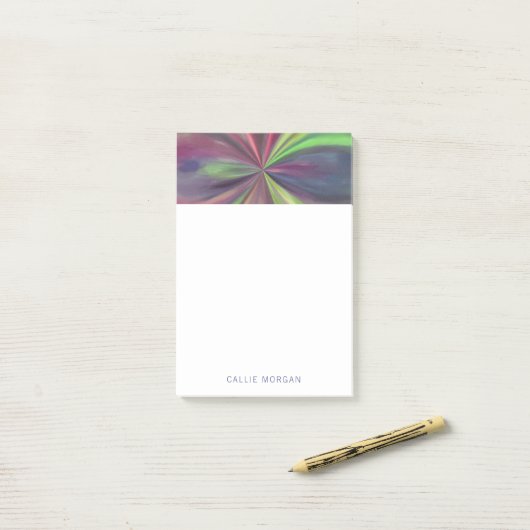 Personalisierter Farbwirbel von Blau, Grün und Mag Post-it Klebezettel (Auf Schreibtisch)