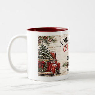 Personalisierter Farmhouse-Weihnachtsbecher in zwe Zweifarbige Tasse