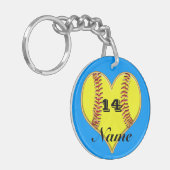 Personalisierter Fastpitch Schlüsselanhänger (Vorderseite links)