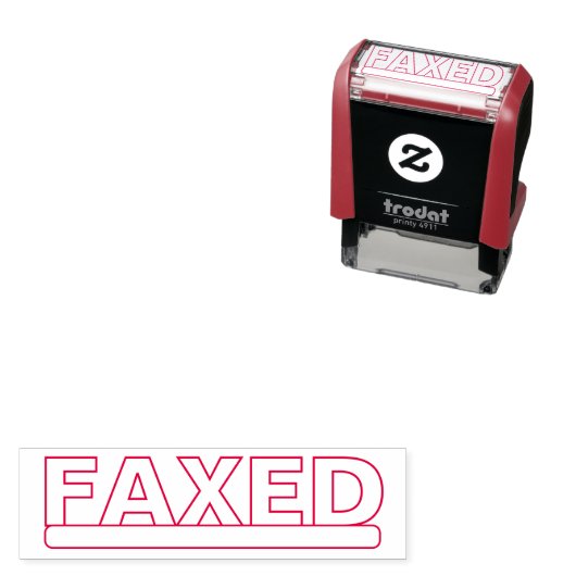 Personalisierter FAXED Roter Selbstfärbender Stemp Permastempel (Beispiel)