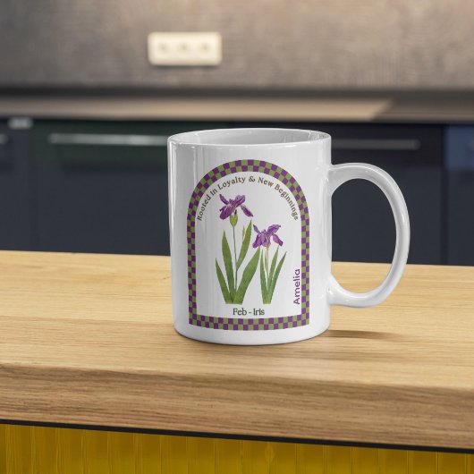 Personalisierter Februar - Geburtsmonat - Blume Kaffeetasse
