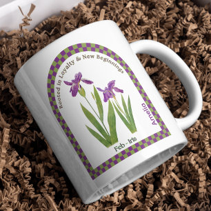 Personalisierter Februar - Geburtsmonat - Blume Kaffeetasse