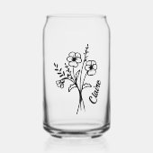 Personalisierter Februar Geburtsmonat Blume Violet Dosenglas (Vorderseite)