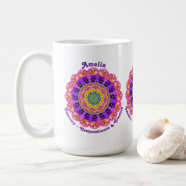Personalisierter Februar Geburtsmonat Blume Violet Kaffeetasse