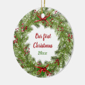 Personalisierter Feiertag Kraut Keramik Orna Ornament (Links)