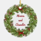 Personalisierter Feiertag Kraut Keramik Orna Ornament (Hinten)