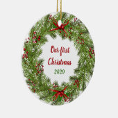 Personalisierter Feiertag Weihnachten Keramik Ornament (Rechts)