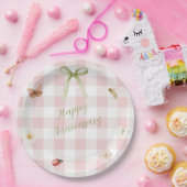 Personalisierter femininer karierter Papier-Teller Pappteller (Party)