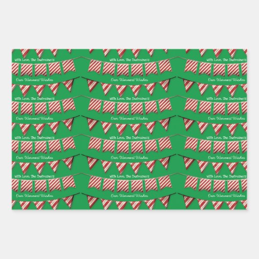 Personalisierter Feriencampingplatz Weihnachten Geschenkpapier Set (Vorderseite 2)