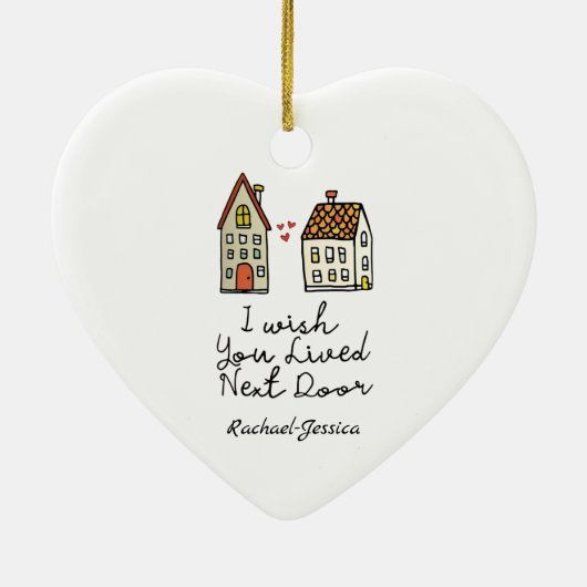 Personalisierter Fernfreund Keramik Ornament (Hinten)