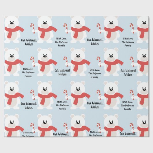 Personalisierter Festbär Geschenkpapier (Flach)