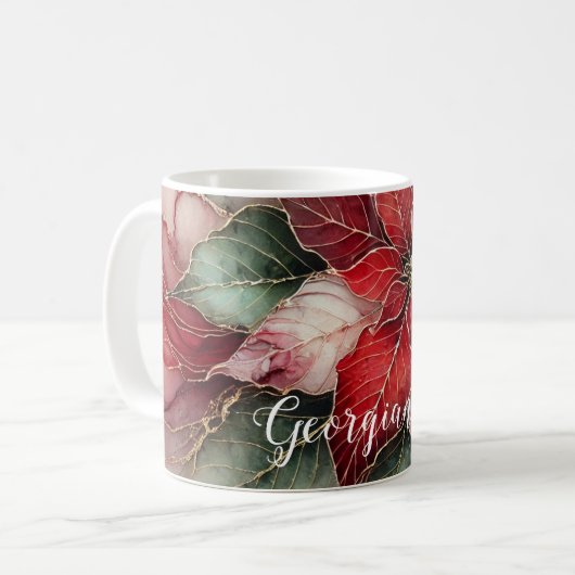 Personalisierter festlicher Bluthochdruck Tinte Po Kaffeetasse (Vorderseite Links)