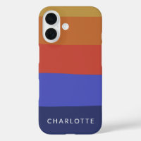 Personalisierter, fett gestreifter Warm Red Blue N