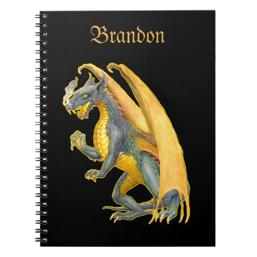 Personalisierter Feueratmungsdrache Notizblock (Vorderseite)