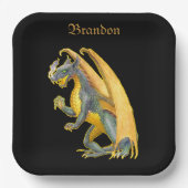 Personalisierter Feueratmungsdrache Pappteller (Vorderseite)