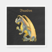 Personalisierter Feueratmungsdrache Serviette (Vorderseite)