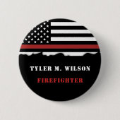 Personalisierter Feuerwehrhelfer mit dünner roter Button (Vorderseite)