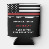 Personalisierter Feuerwehrhelfer mit dünner roter Dosenkühler (Vorderseite)